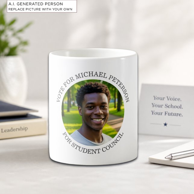 Lägg till eget foto och valkampanj titel kaffemugg (Skapare uppladdad)