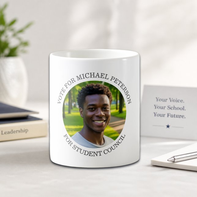 Lägg till eget foto och valkampanj titel kaffemugg (Skapare uppladdad)