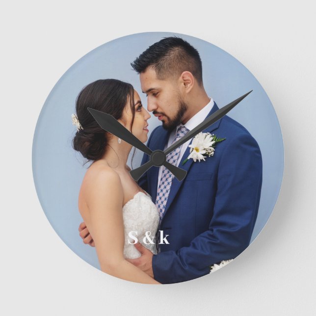 Lägg till eget foto rund klocka (Framsida)