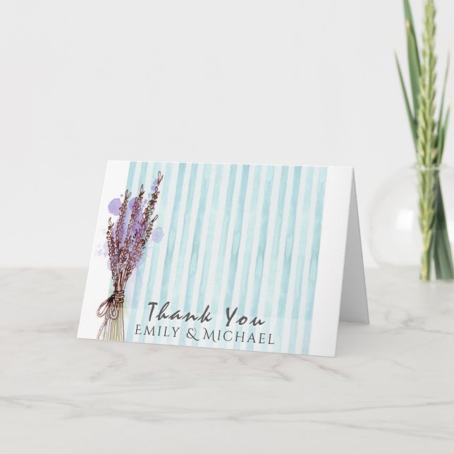 Lägg till eget FOTO TACK DU Card Lavender Kort (Framsida)