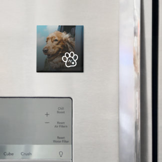 Lägg till eget fotohund-djurmonogram magnet