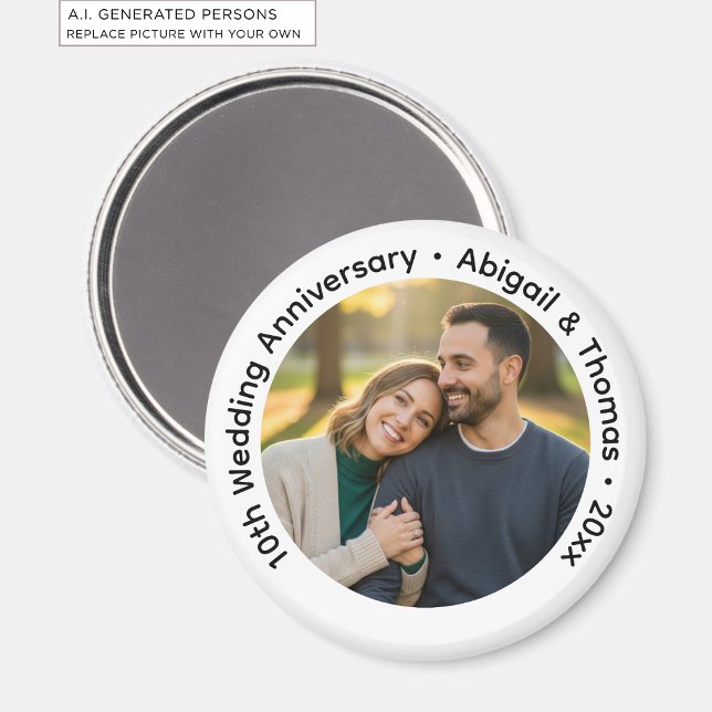 Lägg till eget parfoto 10-årsjubileum magnet (Skapare uppladdad)