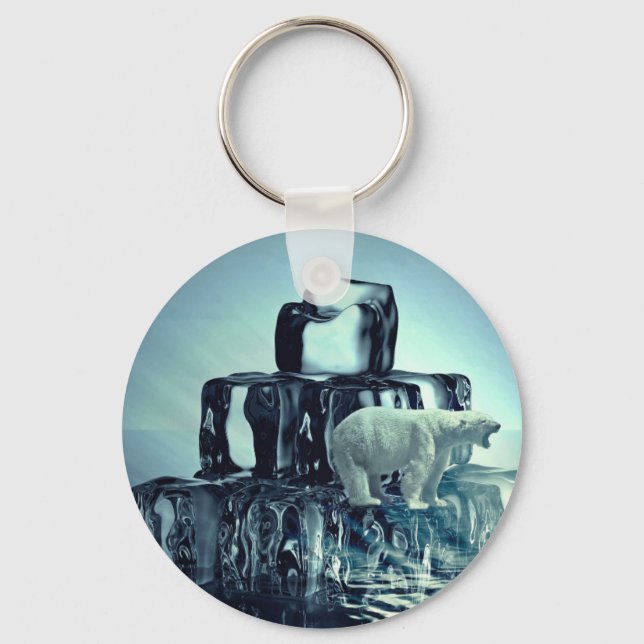 Lägg till eget SLOGAN i den Spara arktiska Polarna Nyckelring (Framsida)