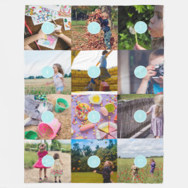 lägg till egna 12 foton Anpassade Fleece Blanket