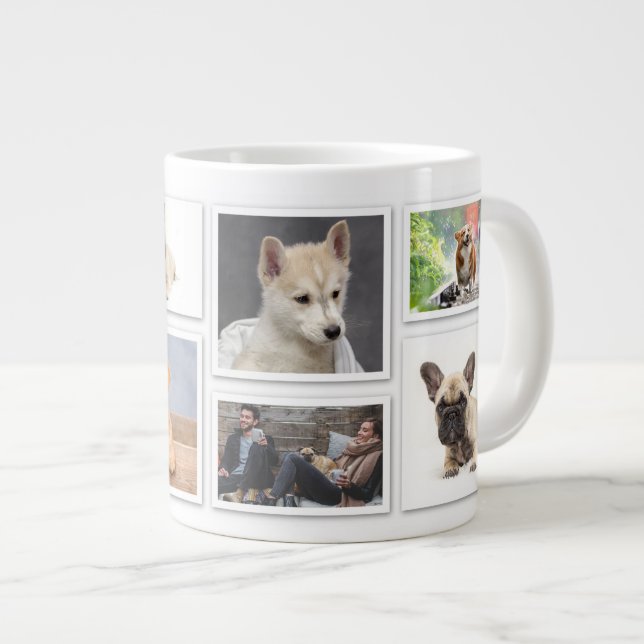 Lägg till egna foton, 8 fotosamlingsmall jumbo mugg (Framsida höger)