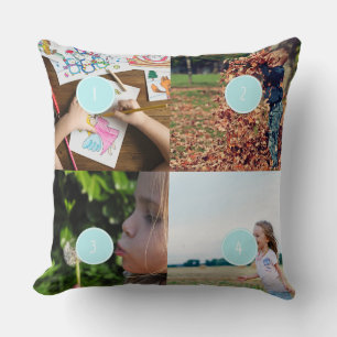 Lägg till egna foton Anpassade 4 bilder Cushion Kudde