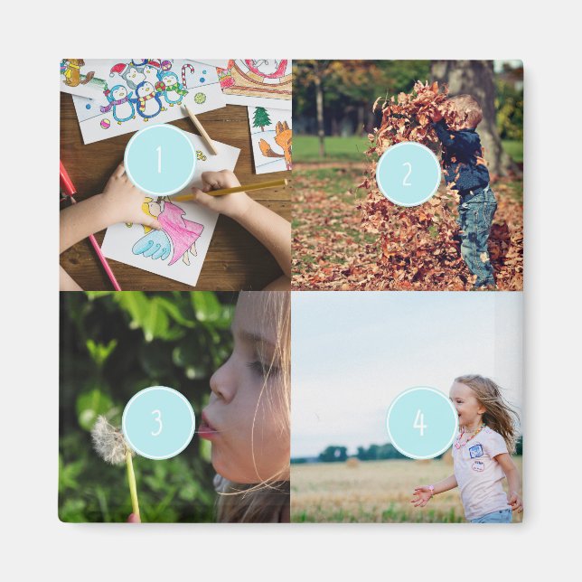 lägg till egna foton Anpassade 4 bildmagnet Magnet (Framsidan)