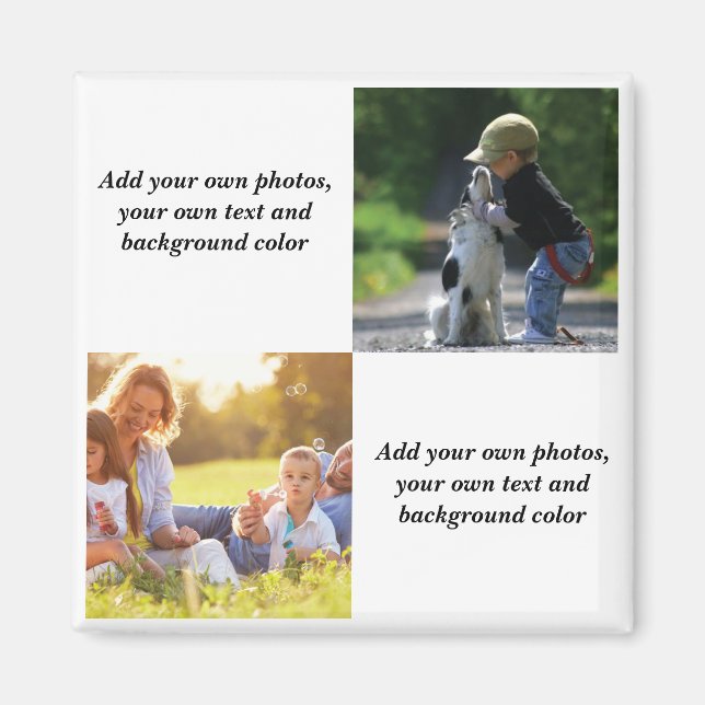 Lägg till egna foton, text och bakgrundsklipp i magnet (Framsidan)