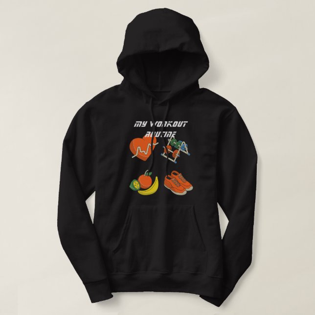 Lägg till egna kursillustrationer, svart hoodie (Design framsida)