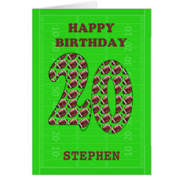 Lägg till en 20:e födelsedagsbollar i Namn Hälsningskort