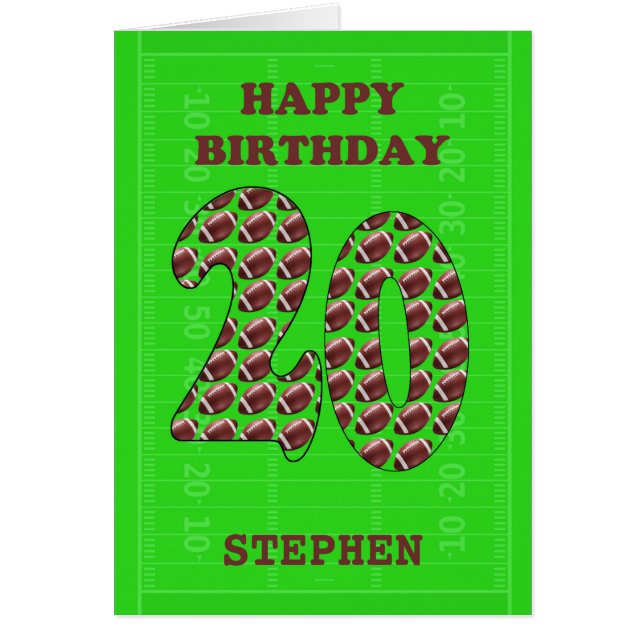 Lägg till en 20:e födelsedagsbollar i Namn Hälsningskort (Framsidan)