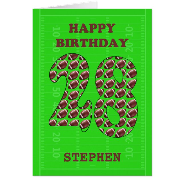 Lägg till en 28:e födelsedagsbollar i Namn Hälsningskort (Framsidan)