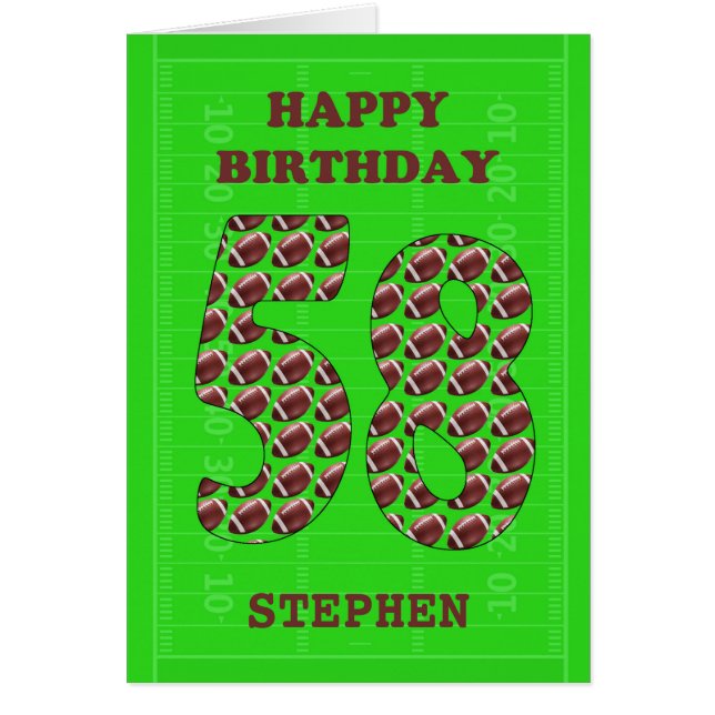 Lägg till en 58:e födelsedagsbollar i Namn Hälsningskort (Framsidan)