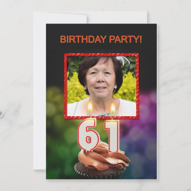 Lägg till en bild, 61-årsfest inbjudan (Framsida)
