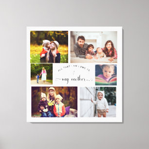 Lägg till en egen foto Collage Mor Best Mamma-offe Canvastryck