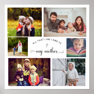 Lägg till en egen foto Collage Mor Best Mamma-offe Poster