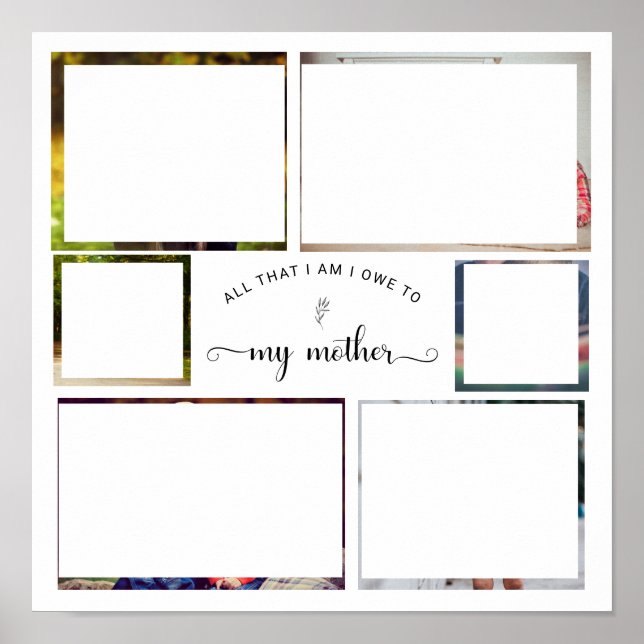Lägg till en egen foto Collage Mor Best Mamma-offe Poster (Framsidan)