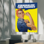 Lägg till en egen textplats runt Riveter-Personlig Poster<br><div class="desc">J. Howard Millers "Vi kan göra det!",  "Rosie the Riveter",  lätt att anpassa väggkonsten poster från Ricaso</div>