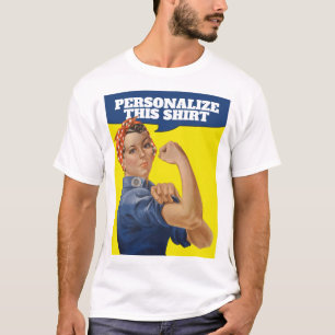Lägg till en egen textplats runt Riveter-Personlig T Shirt