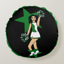 Lägg till en Grönt för Namn #2 Rund Kudde