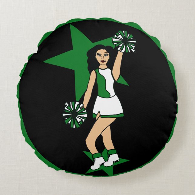 Lägg till en Grönt för Namn #2 Rund Kudde (Framsidan)