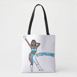 Lägg till en Namn Aqua Swirl #1 Tygkasse