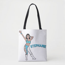 Lägg till en Namn Aqua Swirl #2 Tygkasse