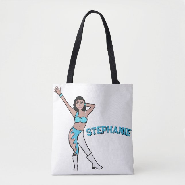 Lägg till en Namn Aqua Swirl #2 Tygkasse (Framsida)