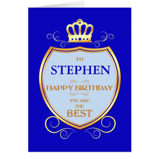 Lägg till en Namn-födelsedag med Shield Hälsningskort (Framsidan)