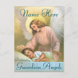 Lägg till en Namn | Guardian Angel med Child Vykort