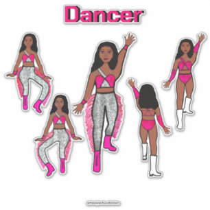 Lägg till en Namn Rosa Silver Dancer #1 Klistermärken