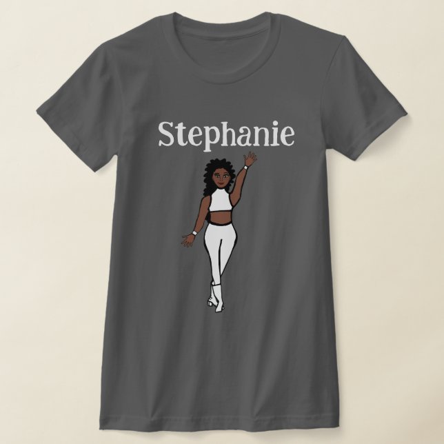 Lägg till en Namn White Dancer T-Shirt (Laydown)