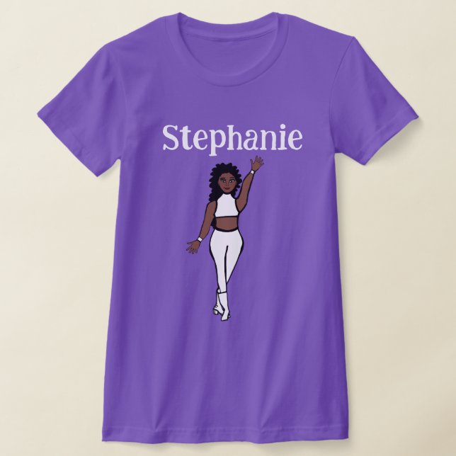 Lägg till en Namn White Dancer T-Shirt (Laydown)