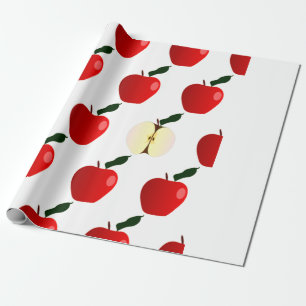 Lägg till en sömlös bakgrund av rött äpple presentpapper