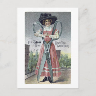Lägg till etiketten Clauss Girl Victorian Postcard Vykort