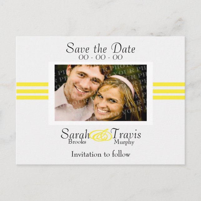 Lägg till ett eget foto - Gult Meddelande Vykort (Framsida)