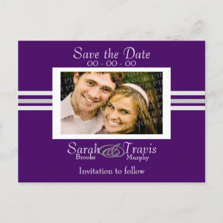 Lägg till ett eget foto - Lila Meddelande Vykort