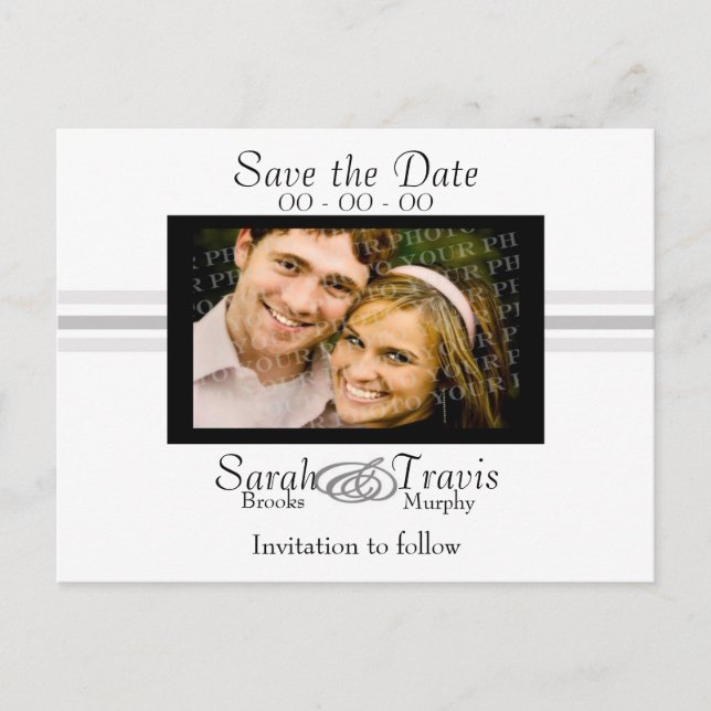 Lägg till ett eget foto - vitt meddelande vykort (Framsida)