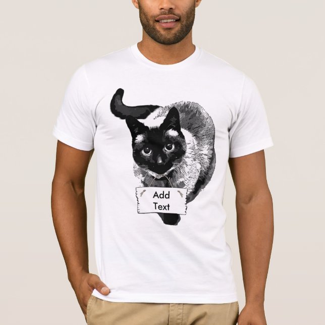 Lägg till ett meddelande till det här fina Cat Hol T-shirt (Framsida)