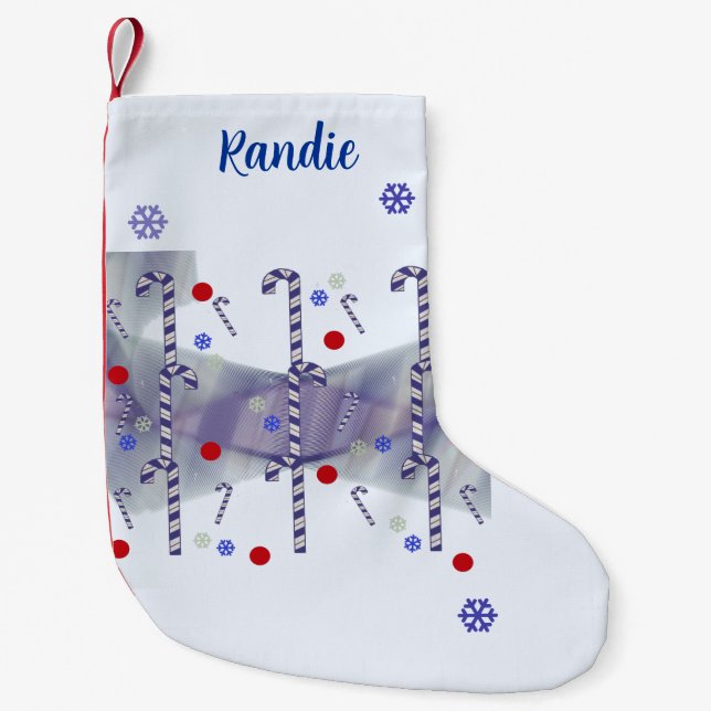 Lägg till ett namn Candy Cane Strumpa (Framsidan)