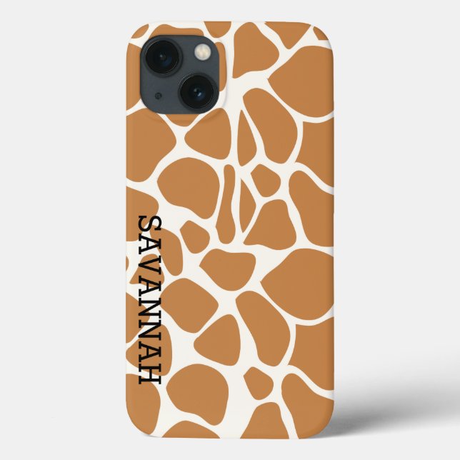 Lägg till ett Namn-Trendig Giraffe Print iPhone 6  (Baksida)