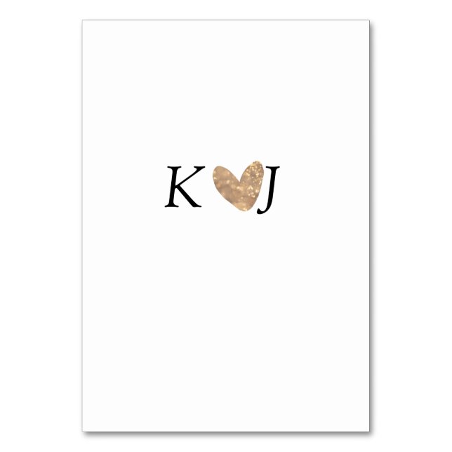 Lägg till ett par namn brev bröllop guld glitter bordsnummer (Framsidan)