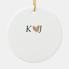 Lägg till ett par namn brev bröllop guld glitter julgransprydnad keramik