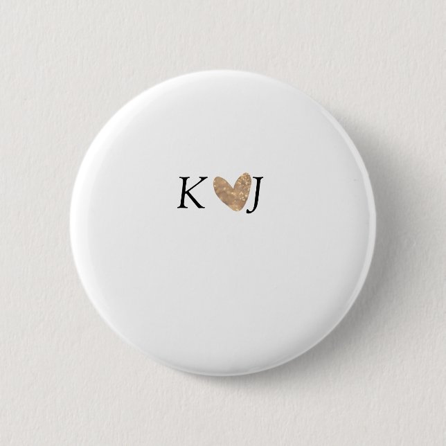 Lägg till ett par namn brev bröllop guld glitter knapp (Framsida)
