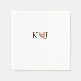 Lägg till ett par namn brev bröllop guld glitter pappersservett