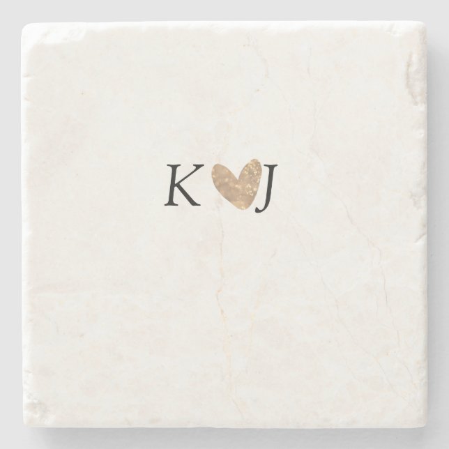 Lägg till ett par namn brev bröllop guld glitter stenunderlägg (Framsidan)