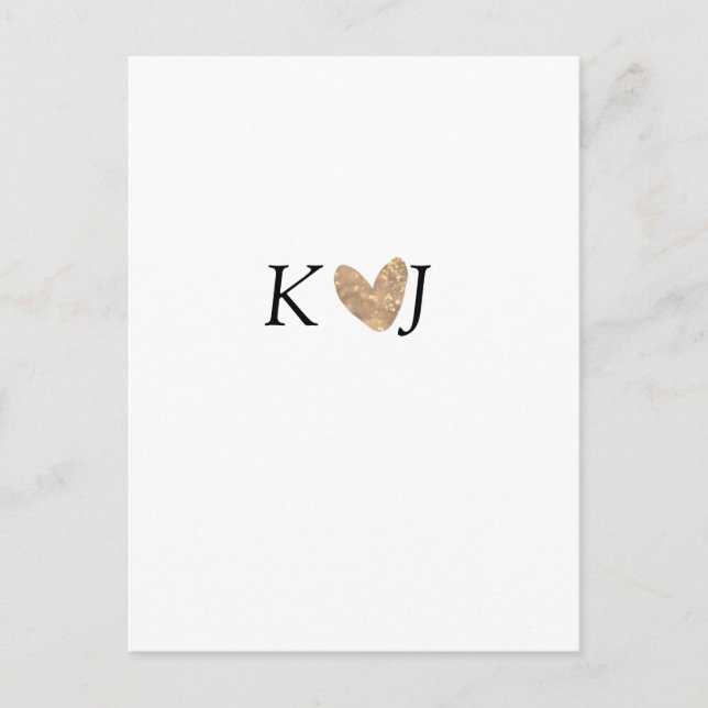 Lägg till ett par namn brev bröllop guld glitter vykort (Framsida)