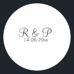 Lägg till ett par namn-monogram, lägg till datum å runt klistermärke<br><div class="desc">För älskare som vi</div>