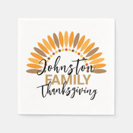 Lägg till Familj Namn i Papper Thanksgiving Pappersservett