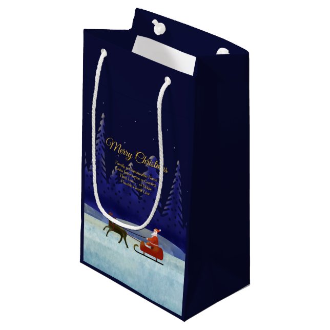 Lägg till familj / organisation namn Blå + Tomte (Framsidan Vinklad)